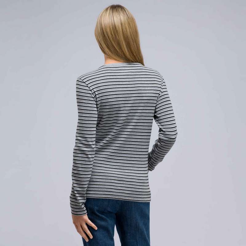 Long Sleeve Crew Neck Top, Heather Grey Multi, large image number 1